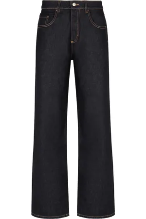 Icon Denim Straight Jeans, female, , Size: W28 Wide-Leg Jeans with Contrast Stitching