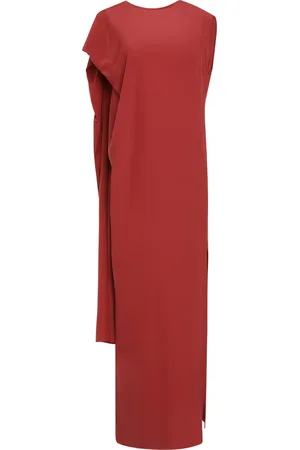 GIANLUCA CAPANNOLO Maxi Dresses, female, , Size: S Silk Maxi Dress with Batwing Sleeves