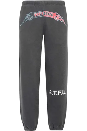 Heron Preston Sweatpants, male, , Size: XL Cotton Track-Pants with Front Print