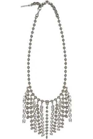 Alessandra Rich Necklaces, female, , Size: ONE SIZE Crystal AND Chain Fringes Necklace