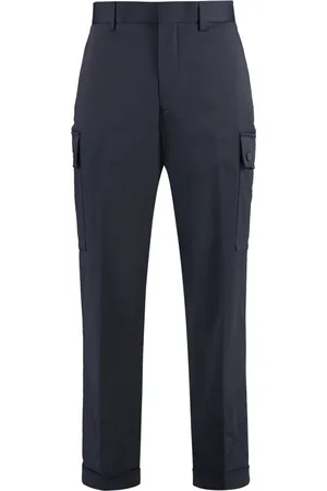 Etro Straight Trousers, male, , Size: XL Embroidered Cargo Trousers with Roll-up Cuffs
