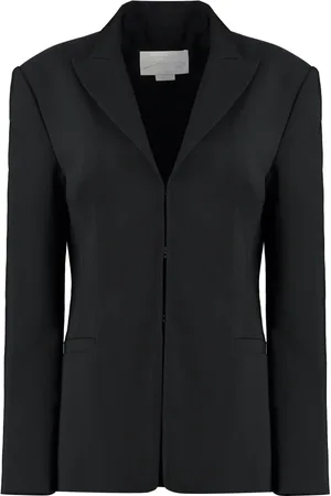 GENNY Blazers, female, , Size: M Padded Lapel Collar Techno Fabric Jacket