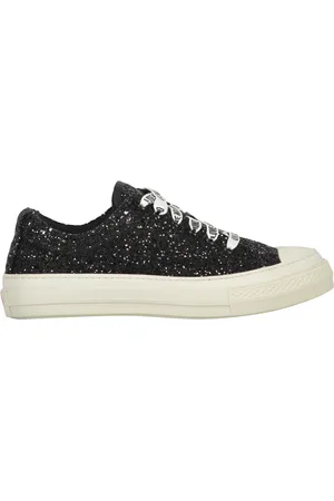 Moschino Sneakers, female, , Size: 6 US Glitter Low-Top Sneakers with Logo Print