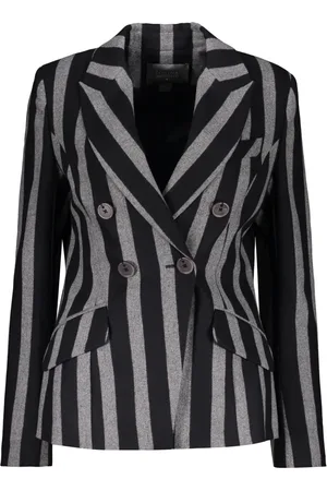 LORENA ANTONIAZZI Blazers, female, , Size: S Striped Wool Blazer with Lapel Collar