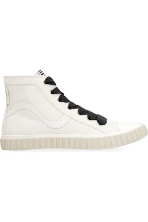 ZIMMERMANN Sneakers, female, , Size: 7 US High-top canvas sneakers with leather inserts