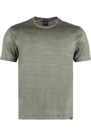 Paul & Shark T-Shirts, male, , Size: M Ribbed Linen T-shirt