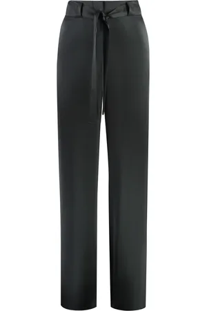 Tom Ford Straight Trousers, female, , Size: 3XS Satin Trousers with Coordinated Waist Belt