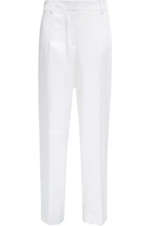 Burberry Straight Trousers, female, , Size: 2XS Silk Straight-leg Trousers with Pockets