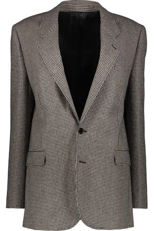 Céline Blazers, female, , Size: 2XS Houndstooth Blazer Lapel Collar Pockets
