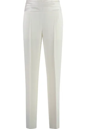 HUGO BOSS Slim-fit Trousers, female, , Size: M Cotton Straight-leg Trousers with Back Pocket