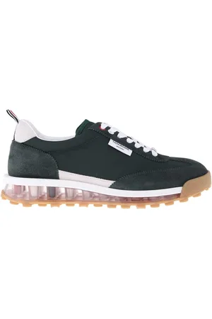 Thom Browne Sneakers, male, , Size: 7 US Suede Low-Top Sneakers Tricolor Detail