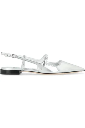 Jimmy Choo Ballerinas, female, , Size: 11 US Leather Slingback Pumps with Pointy Toe