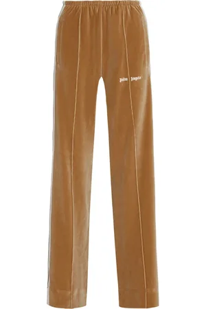Palm Angels Sweatpants, female, , Size: M Velvet Sweatpants with Elastic Waistband
