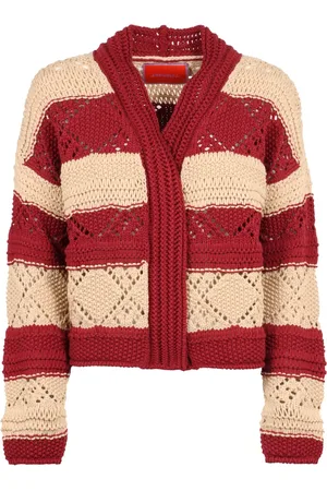 La DoubleJ Cardigans, female, , Size: S Striped Cotton Knit Cardigan