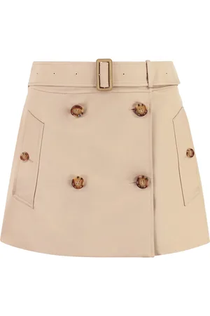 Burberry Short Skirts, female, , Size: 2XS Cotton Mini-Skirt with Coordinated Waist Belt