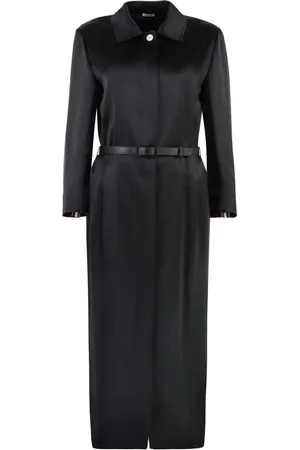 Thom Browne Belted Coats, female, , Size: S Silk Leather Belted Shirtdress