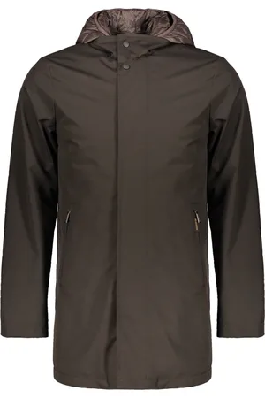 MOORER Parkas, male, , Size: M Hooded Raincoat with Removable Lining