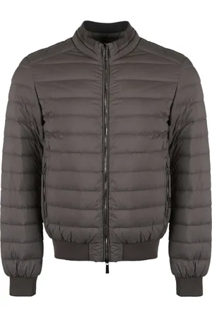 MOORER Down Jackets, male, , Size: L Technical Fabric Bomber Jacket with Goose Down