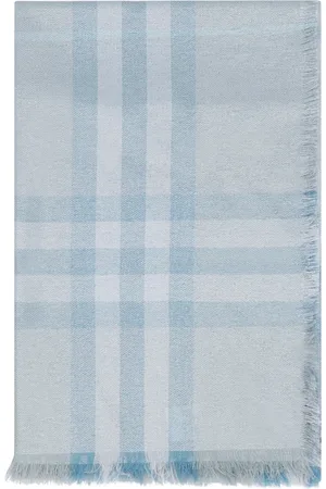 Burberry Winter Scarves, female, , Size: ONE SIZE Luxurious Wool Silk Scarf Frayed Hem