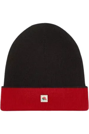 Kenzo Beanies, female, , Size: ONE SIZE Classic Navy Beanie with Red Logo Patch