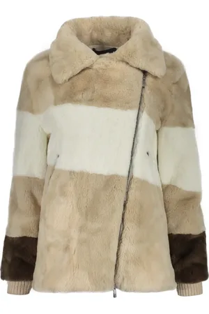 LORENA ANTONIAZZI Faux Fur & Shearling Jackets, female, , Size: S Ribbed cuffs faux fur jacket with lurex threads