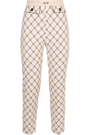 Elisabetta Franchi Cropped Trousers, female, , Size: XS Cropped Cotton Trousers with Pockets