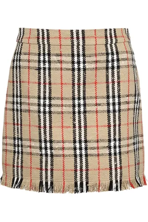 Burberry Short Skirts, female, , Size: XS Bouclé Wool Skirt