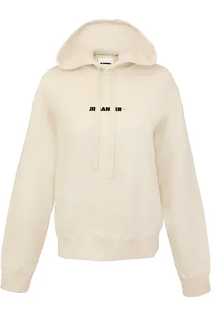 Jil Sander Hoodies, female, , Size: XL Timeless White Hoodie with Oversized Fit