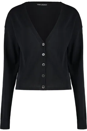 OUR LEGACY Cardigans, female, , Size: L Ribbed Cotton Cardigan with Nacre Buttons