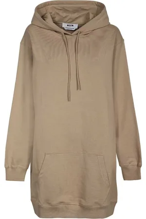 Msgm Hoodies, female, , Size: M Cotton Hoodie with Ribbed Cuffs