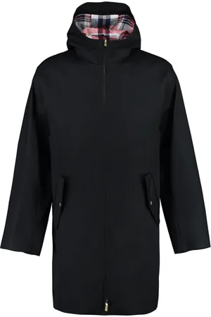 Thom Browne Parkas, male, , Size: M Waterproof Hooded Parka with Motif Lining