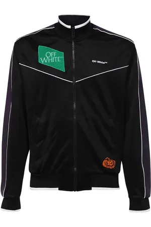 OFF-WHITE Zip-throughs, male, , Size: XL Zip Hoodie with Decorative Patches