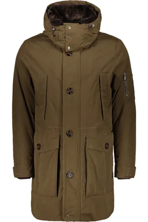 MOORER Parkas, male, , Size: 4XL Hooded Parka with Shearling Collar