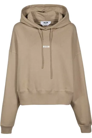 Msgm Hoodies, female, , Size: M Cotton Hoodie with Logo Print