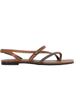 Fabiana Filippi Flat Sandals, female, , Size: 10 US Beaded Leather Sandals