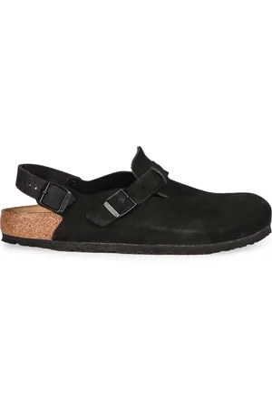 Birkenstock Clogs, male, , Size: 10 US Suede Mules with Adjustable Ankle Strap