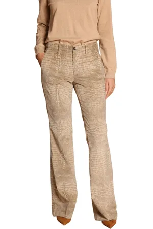 Masons Chinos, female, , Size: XS Velvet Crocodile Print Flare Chino Pants