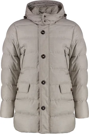 MOORER Down Jackets, male, , Size: XL Long Down Jacket with Ribbed Cuffs