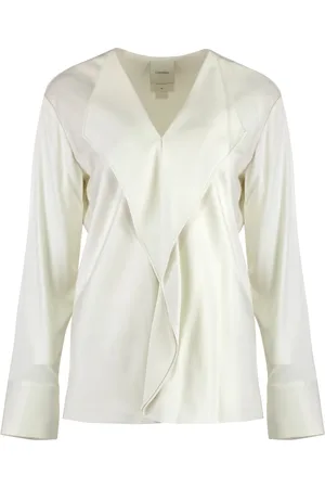 Calvin Klein Blouses, female, , Size: L Slit Cuffs Viscose Blouse