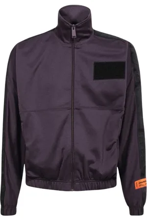 Heron Preston Light Jackets, male, , Size: M Sporty Nylon Sweatshirt with Logo Bands