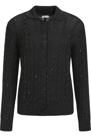 PESERICO SIGN Cardigans, female, , Size: L Sequin Embellished Cable Knit Cardigan