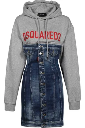 Dsquared2 Short Dresses, female, , Size: 2XS Denim Mini Dress with Logo Print