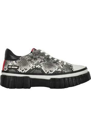Moschino Sneakers, female, , Size: 10 US Python Print Low-Top Sneakers
