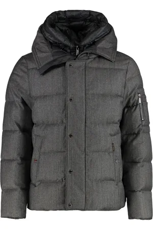 MOORER Down Jackets, male, , Size: M Hooded Parka with Removable Lining