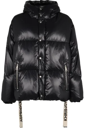 Khrisjoy Down Jackets, male, , Size: XS Hooded Down Jacket with Logoed Ribbons