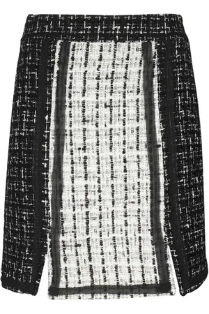 Karl Lagerfeld Short Skirts, female, , Size: XS Bouclé Wool Skirt with Side Slits
