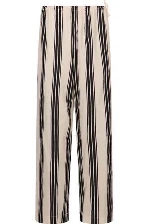 Serafini Straight Trousers, female, , Size: S Striped Cotton Trousers