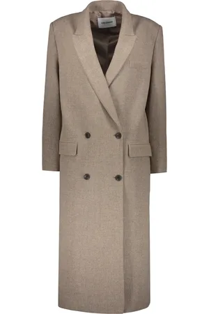 Low Classic Double-Breasted Coats, female, , Size: L Double-Breasted Wool Blend Coat