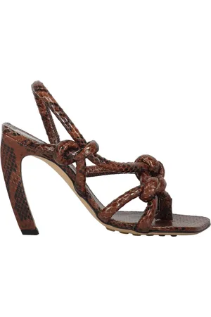 Bottega Veneta High Heel Sandals, female, , Size: 6 US Snake Print Leather Slingback Pumps