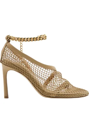 Bottega Veneta Pumps, female, , Size: 6 1/2 US Leather and Mesh Stiletto Sandals